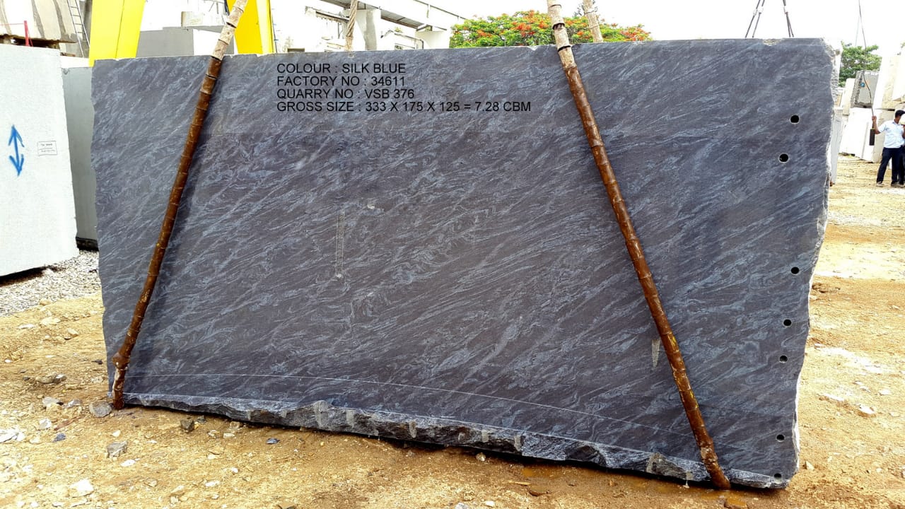 Silk Blue rough granite block, factory no. 34611
