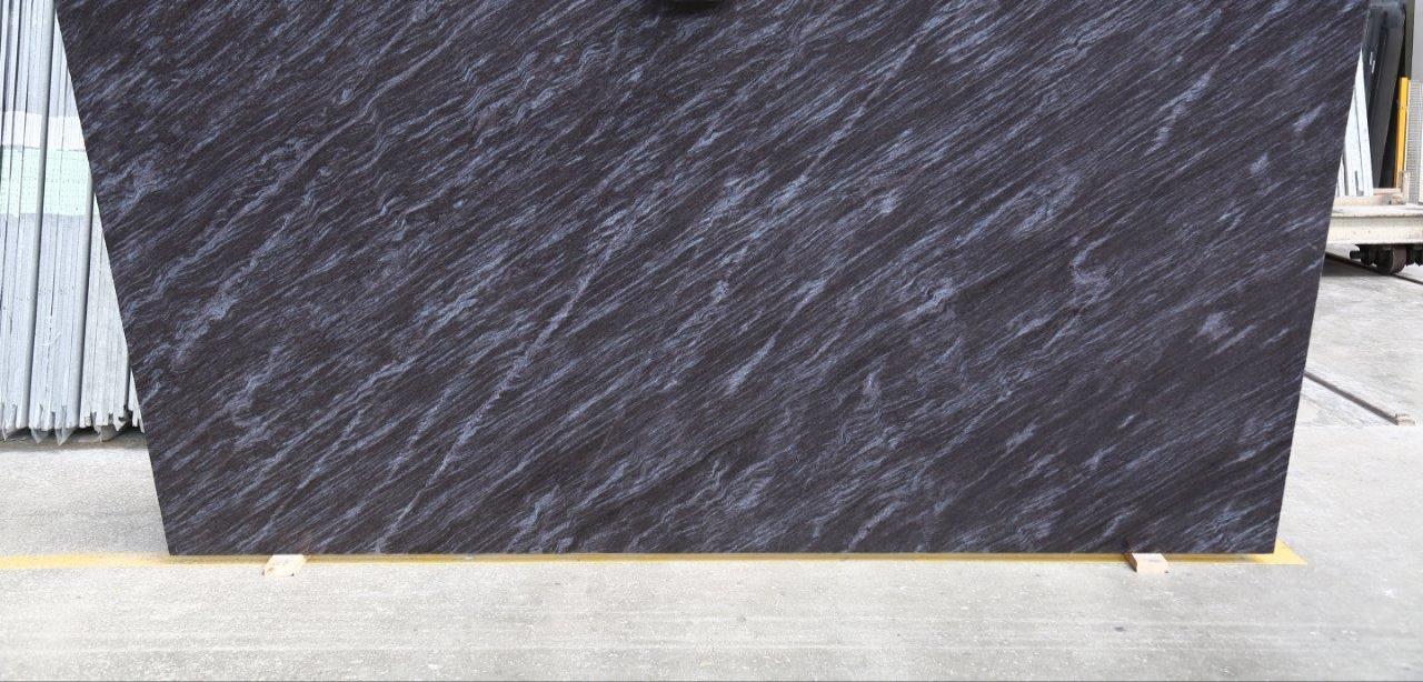 Wide Silk Blue slab standing in the yard